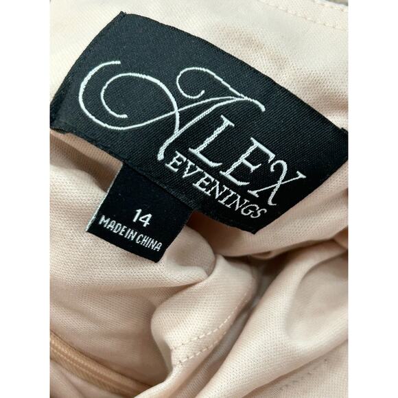 NWT Alex Evenings Womens Rose Gold Cap Sleeve Embroidered Fit and Flare Dress 14 - Picture 9 of 15